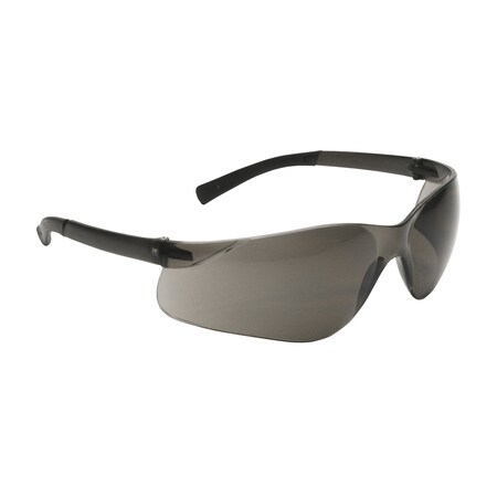 Pip Rimless Safety Glasses with Dark Gray Temple, Gray Lens and Anti-Scratch Coating 250-06-5501